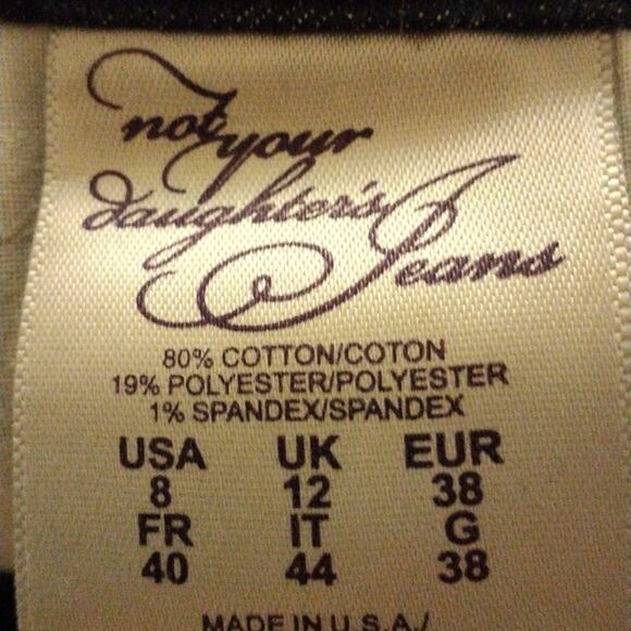 NYDJ jeans Women's Sz 8 Dark Blue Straight Leg Stretch Lift Tuck Casual Glam - Picture 7 of 11